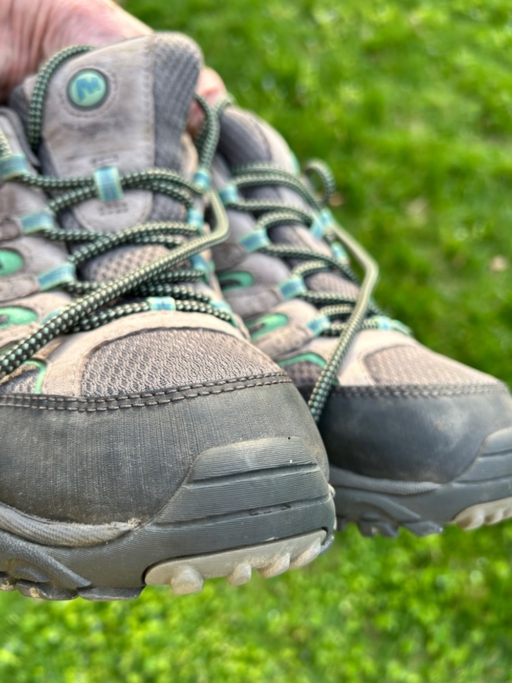 MERRELL Moab 2 Waterproof Hiking Shoes -Drizzle/Mint Color - Woman’s Size 10.5 - Picture 7 of 7